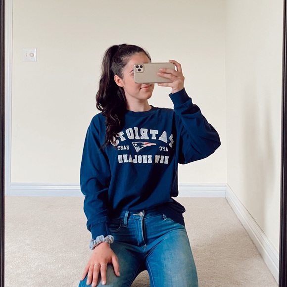 NFL New England Patriots Navy Long Sleeve Tee - Picture 5 of 8